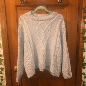 Grey cable knit sweater
